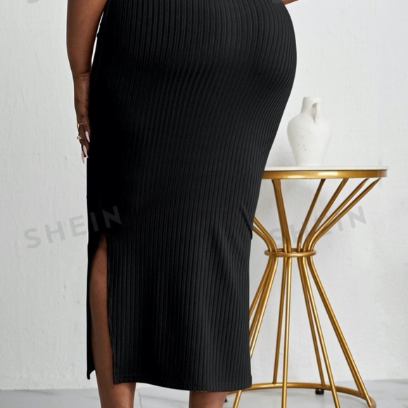 3/$10 SALE Split Hem Rib-knit Pencil Skirt NWOT - Picture 2 of 2